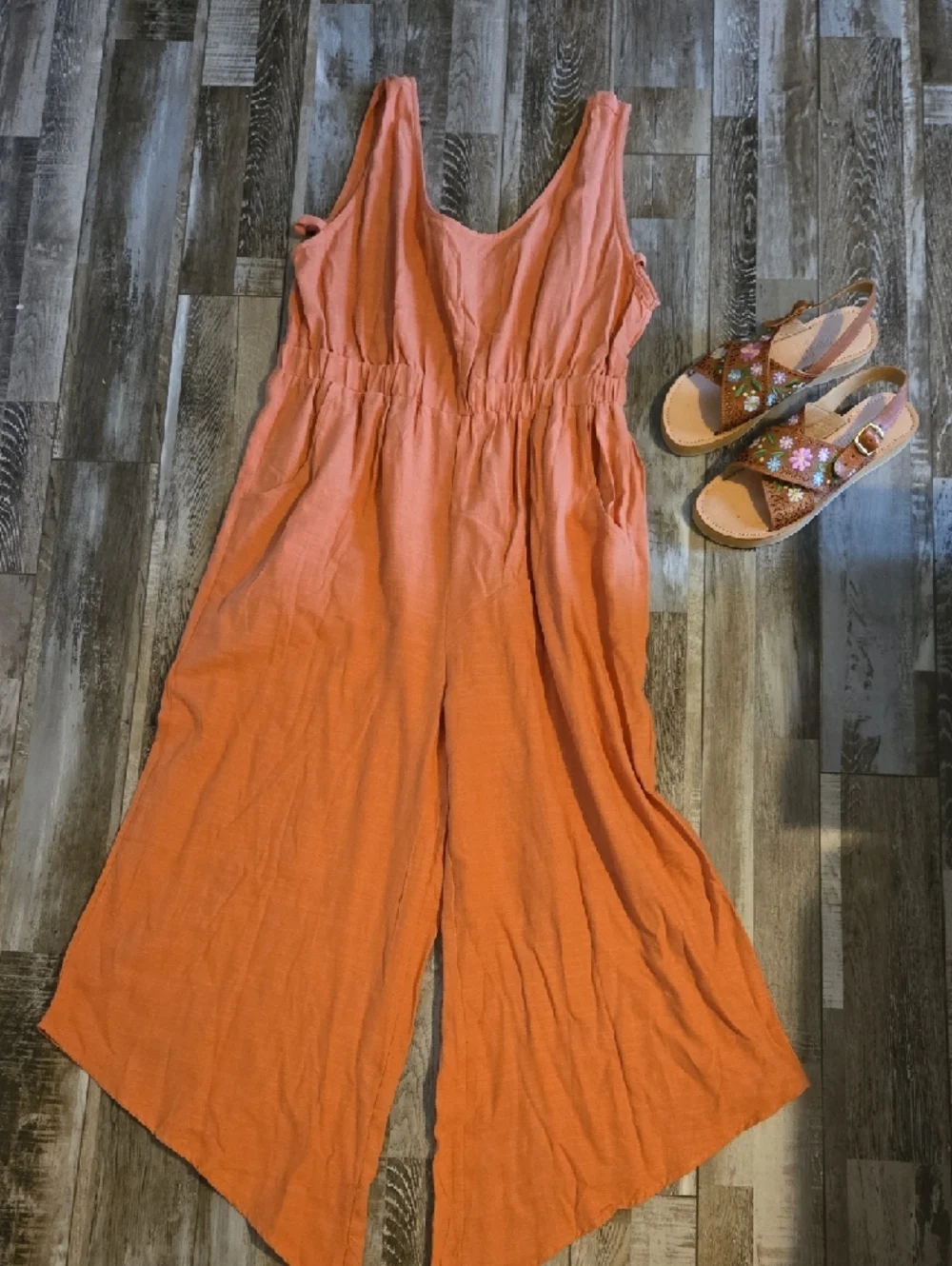 Kori Peach Sleeveless Jumpsuit - Picture 1 of 7